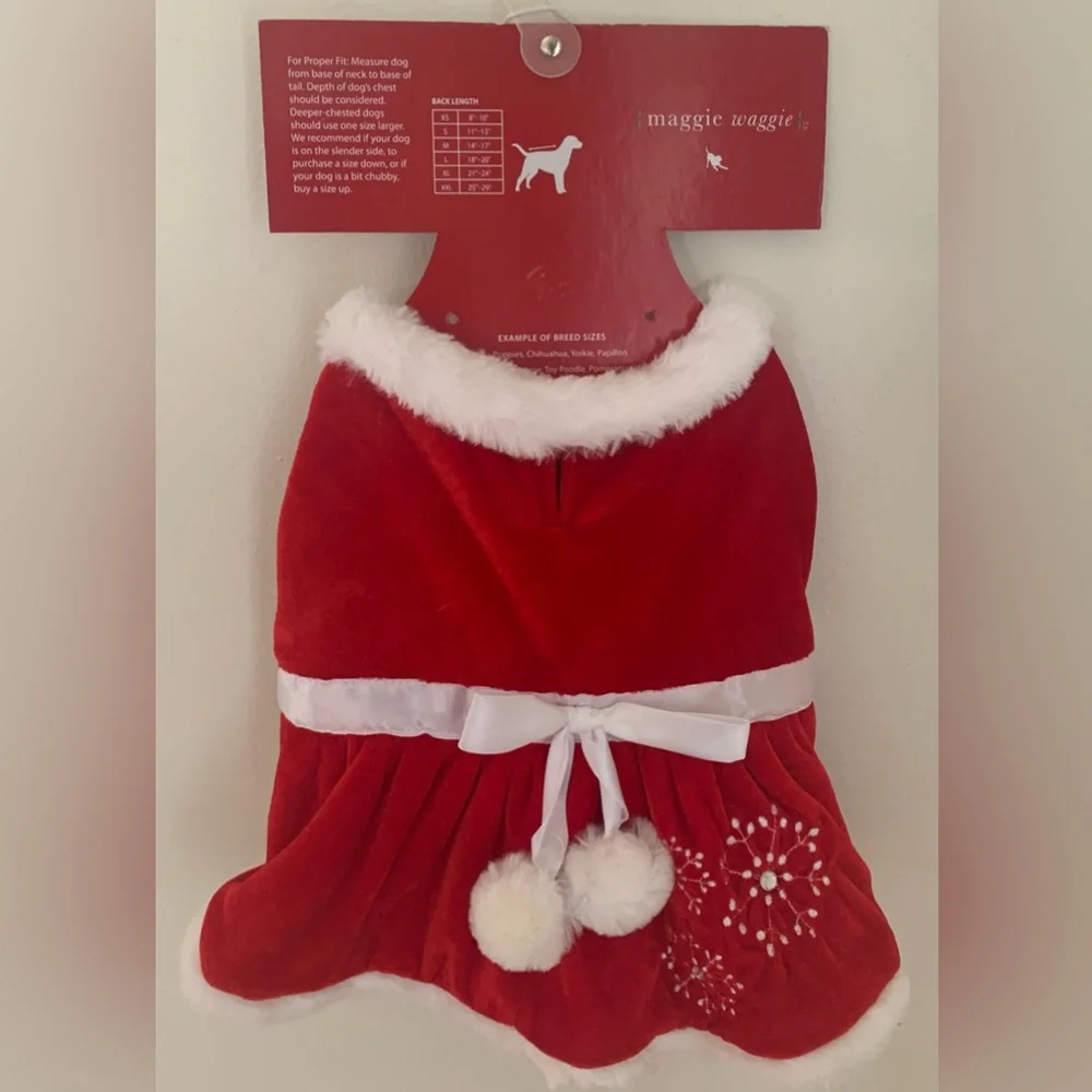 Dog Red and White Pet Christmas Outfit